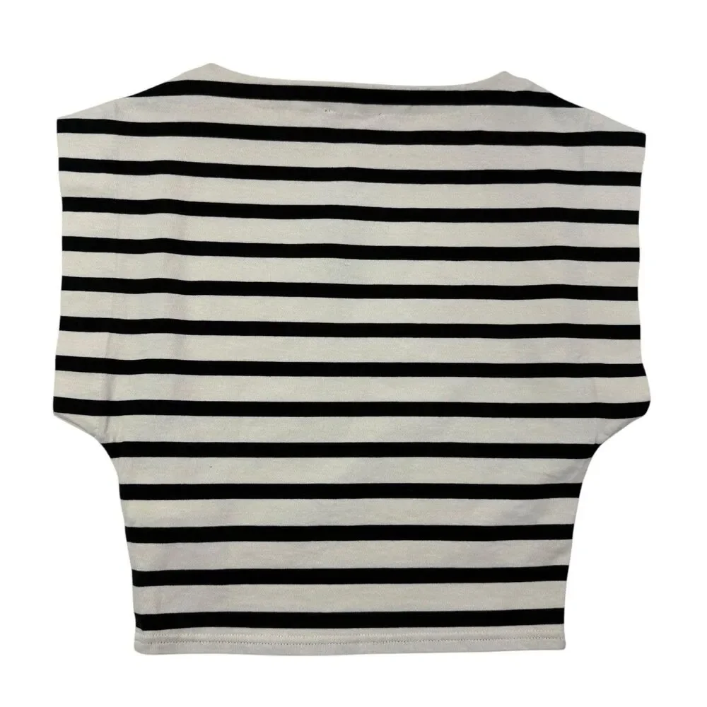 J CREW NEW Boatneck Stripe Muscle T-Shirt Women XXS BY402 Nautical Preppy Knit
